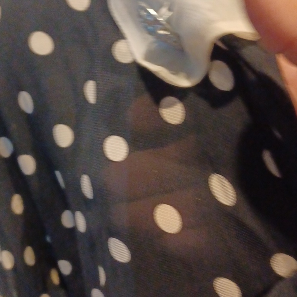 Vintage polka dot dress semi sheer - Picture 3 of 10